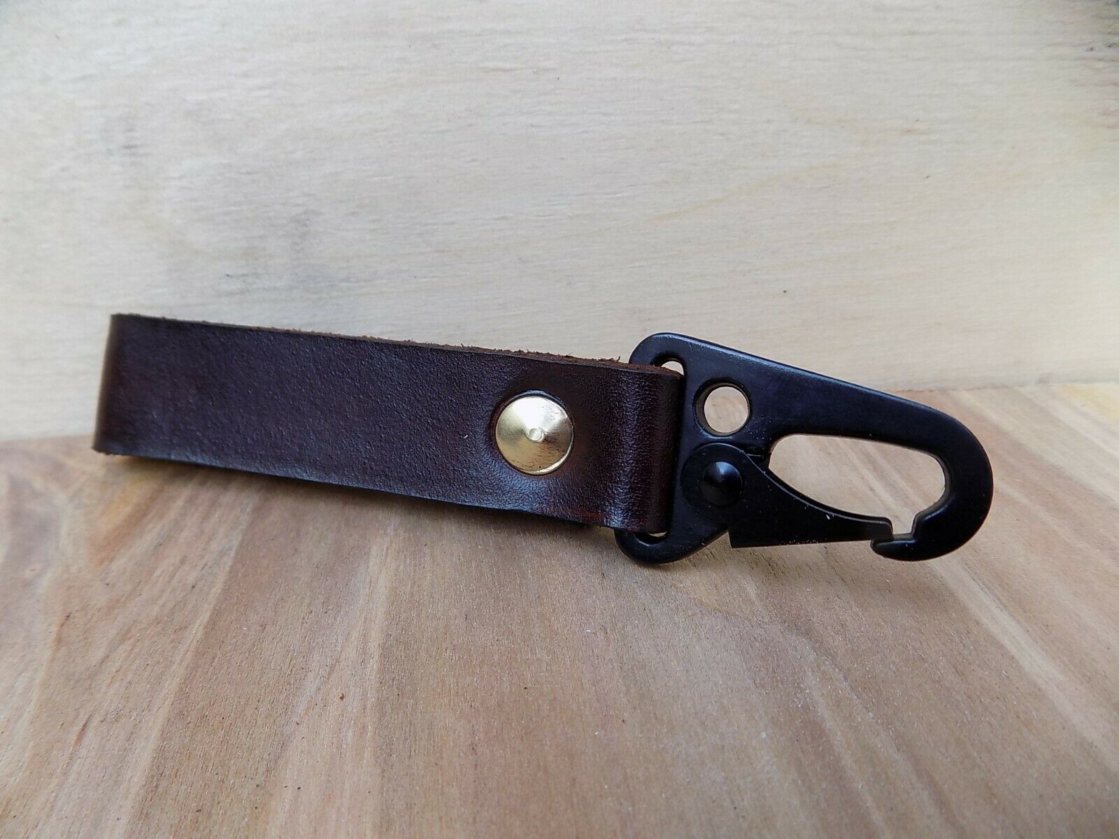 Leather belt loop key holder brown – GM Knives
